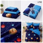 Lenjerie de pat dublu din finet  planete - imagine 2