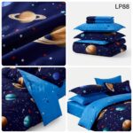 Lenjerie de pat dublu din finet  planete - imagine 4