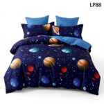 Lenjerie de pat dublu din finet  planete