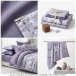 Lenjerie de pat dublu din finet , lila - imagine 3