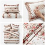 lenjerie de pat bumbac finet 6 piese model floral bujori Concept Home
