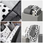 Lenjerie de pat dublu din finet buline negre - imagine 2