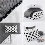 Lenjerie de pat dublu din finet buline negre - imagine 5
