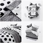 Lenjerie de pat dublu din finet buline negre - imagine 4