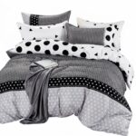 Lenjerie de pat dublu din finet buline negre - imagine 6