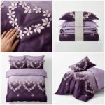 lenjerie de pat bumbac finet 6 piese model purple heart Concept Home