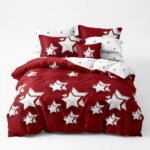 Lenjerie de pat din finet stele albe - imagine 3