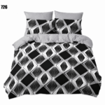Lenjerie de pat din finet romb negru 726