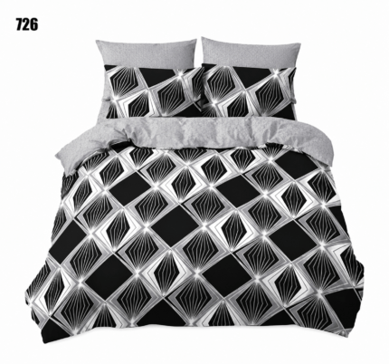 Lenjerie de pat din finet romb negru 726