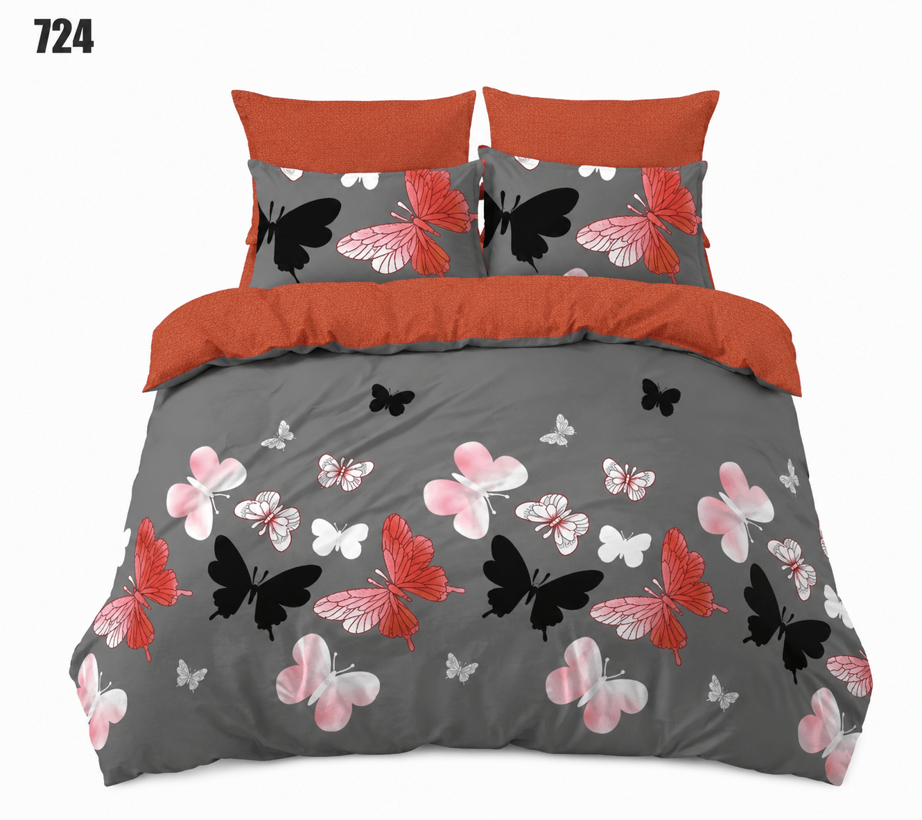 Lenjerie de pat fluturi 724 Lenjerie de pat fluturi 724 din finet premium cu imprimeu elegant și culori moderne