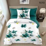 Lenjerie de pat din finet flori turcoaz 1010
