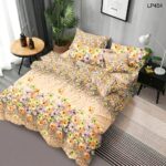 Lenjerie de pat din finet crem flowers 254 - imagine 2