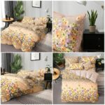 Lenjerie de pat din finet crem flowers 254 - imagine 7