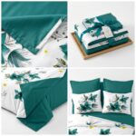 Lenjerie de pat din finet flori turcoaz 1010 - imagine 4