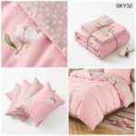 Lenjerie de pat din finet magnolie roz SKY32 - imagine 9