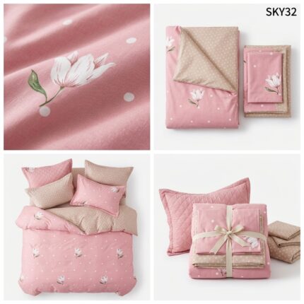 lenjerie finet 6 piese magnolie roz