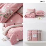 Lenjerie de pat din finet magnolie roz SKY32 - imagine 6