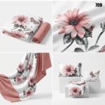 Lenjerie de pat din bumbac flori 709 - imagine 3