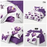 Lenjerie de pat din bumbac flori 774 - imagine 5