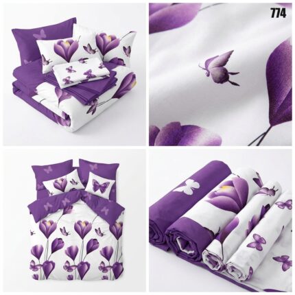 lenjerie finet 6 piese flori mov