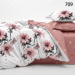 Lenjerie de pat din bumbac flori 709 - imagine 8