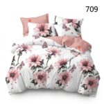 Lenjerie de pat din bumbac flori 709 - imagine 5