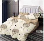 Lenjerie de pat 781 din bumbac finet crem cu imprimeu elegant de copaci – set 6 piese