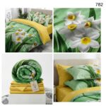 lenjerie finet 6 piese flori verzi