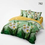 Lenjerie de pat din bumbac finet flori 782 - imagine 5