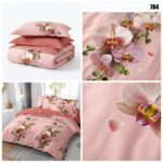 lenjerie finet 6 piese flori roz