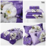 Lenjerie de pat din bumbac finet flori 785 - imagine 2