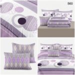 Lenjerie de pat din bumbac finet cerc mov 560 - imagine 2