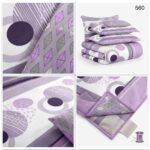 Lenjerie de pat din bumbac finet cerc mov 560 - imagine 5