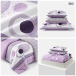 Lenjerie de pat din bumbac finet cerc mov 560 - imagine 4