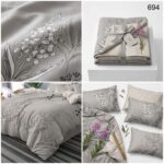 Lenjerie de pat din bumbac finet gri 694 - imagine 6
