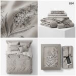 Lenjerie de pat din bumbac finet gri 694 - imagine 4