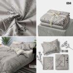 Lenjerie de pat din bumbac finet gri 694 - imagine 2
