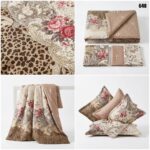 Lenjerie de pat din bumbac finet maro 648 - imagine 2