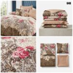 Lenjerie de pat din bumbac finet maro 648 - imagine 6
