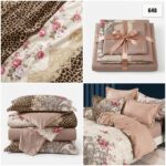 lenjerie finet 6 piese animal print maro