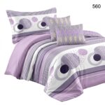 Lenjerie de pat din bumbac finet cerc mov 560 - imagine 8