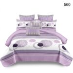 Lenjerie de pat din bumbac finet cerc mov 560 - imagine 7
