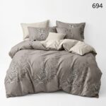 Lenjerie de pat din bumbac finet gri 694 - imagine 5