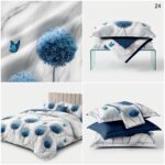 lenjerie finet 6 piese flori albastre