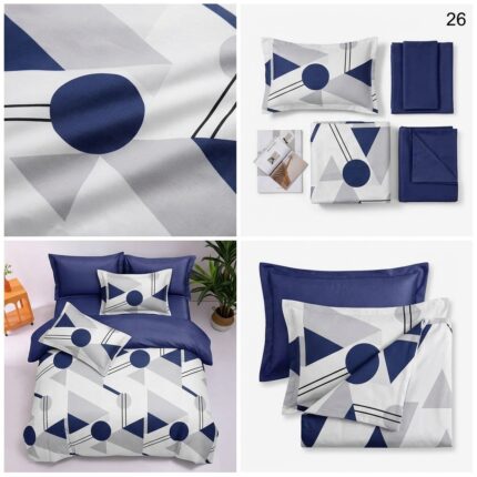 lenjerie finet 6 piese geometric bleumarin