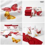 lenjerie finet 6 piese fluturi rosu galben