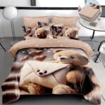 Lenjerie pat dublu cu ursuleti 5D DIGITAL PRINT cu elastic 5D66