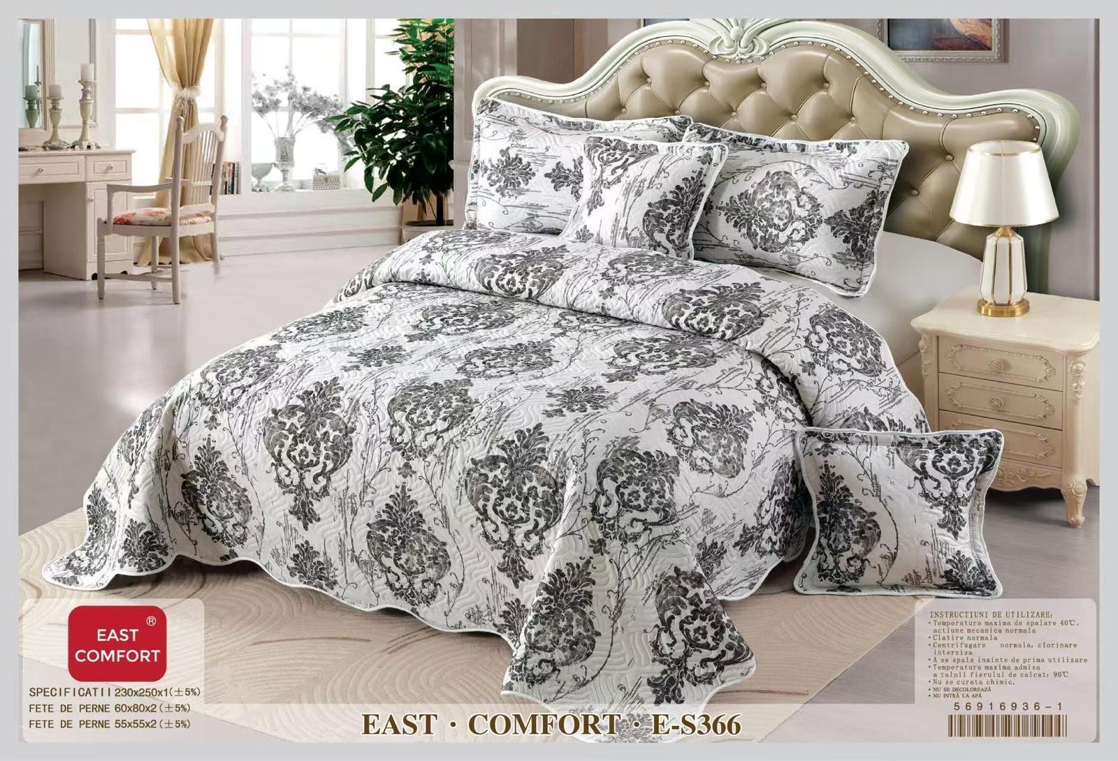 40514b12-6191-489b-9180-3bd24480e0ca Cuvertura de Pat din bumbac + 4 Fete Perne CV359 - imagine 1