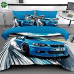 Lenjerie pat dublu cu masini 5 D DIGITAL PRINT cu elastic 6 piese 5D79