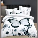 Lenjerie pat dublu 5 D DIGITAL PRINT cu elastic 6 piese 5D76